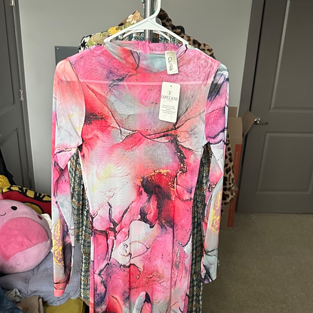 Colorful Abstract Long Sleeve Dress